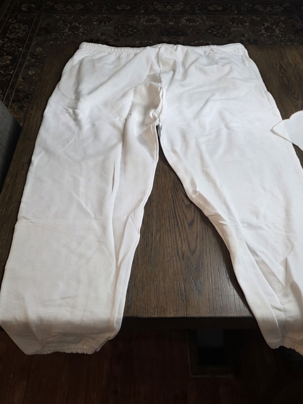 Fruit of the Loom White Cotton Blend Elasticated Hem Jog Sweat Pants Joggers